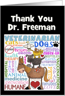 Personalized Thank You to Veterinarian-Vet Terms card