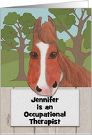 Congratulations Becoming an Occupational Therapist-Horse with sign card