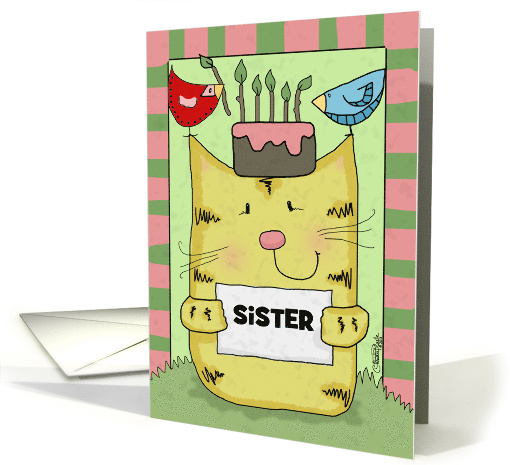 Personalized Birthday for Sister Kitty with Cake and... (1097126)