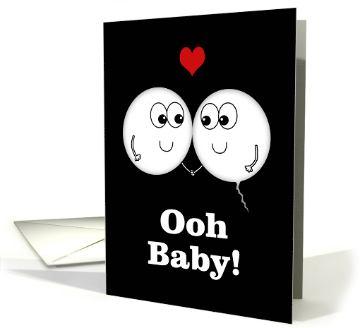 Egg and Sperm Meet Pregnancy Announcement We're Pregnant card