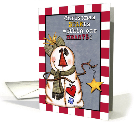 Primitive Snowwoman with Heart and Star card (1135858)