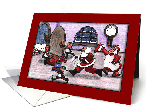 Merry Christmas Santa's Running Late Santa Elves and Mrs.... (1140164)