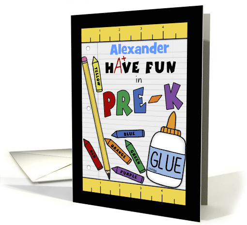 Personalized Back to School for Pre-K School Supplies card (1144410)