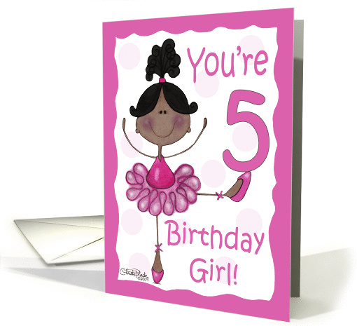 Cute Whimsical African American Ballerina Birthday... (1145660)