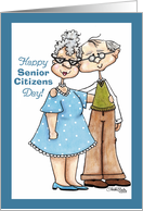 Happy Senior Citizens Day Elderly Man and Woman card