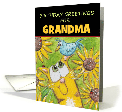 Birthday Customizable Relations for Grandma Cat Bluebird... (1198152)