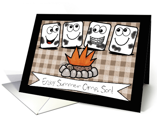 Customizable- Thinking of You-Summer Camp For Son- Marshmallows card