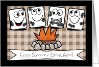 Customizable Name- Thinking of You-Summer Camp- Marshmallows card