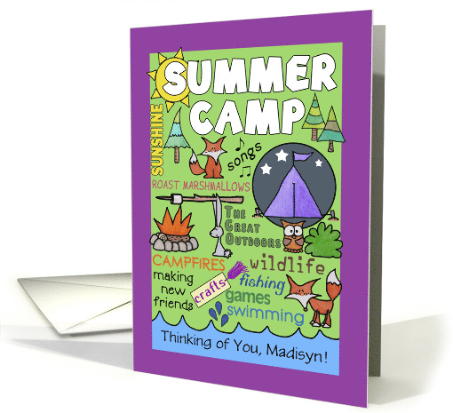 Customizable Name Thinking of You Summer Camp Camp Theme... (1213780)