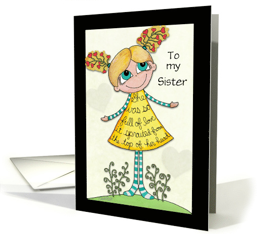 Customizable- Happy Birthday for Sister-Love Sprouts card (1214722)