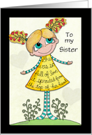 Customizable- Happy Birthday for Sister-Love Sprouts card