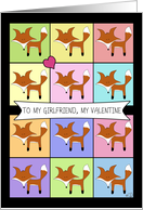 Happy Valentine’s Day to my Girlfriend Fox Block Pattern card