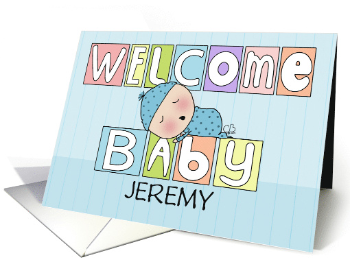 Personalized Name Welcome Baby Boy Colorful Blocks and... (1269974)