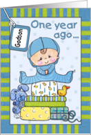 Godson’s First Birthday Baby Boy and Gifts card