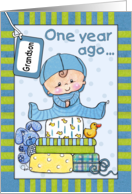 Grandson’s First Birthday Baby Boy and Gifts card