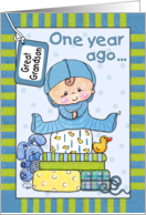 Great Grandson’s First Birthday Baby Boy and Gifts card