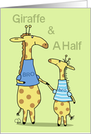 Happy Birthday Half Brother Two Whimsical Giraffes Hold Hands card