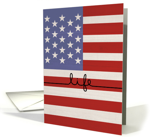 Veterans Day Thank You Life on the Line American Flag card (1287546)