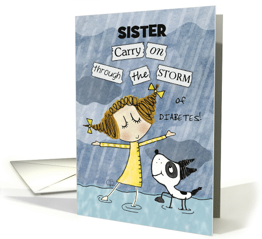 Customizable Get Well Soon for Sister-Diabetes card (1308598)