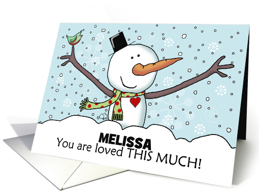 Snowman with Outstretched Limbs Personalized Name Melissa... (1320620)