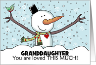 Snowman Outstretched Limbs Customizable Christmas for Granddaughter card