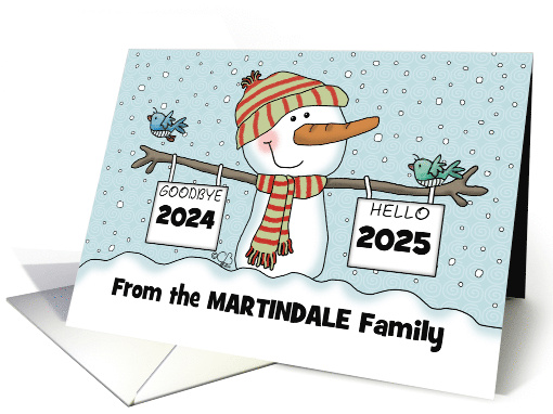 Snowman with Signs Customizable Date New Year's 2025 from... (1320932)
