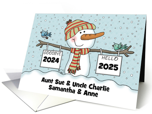Snowman with Signs Customizable Date New Year's 2025 Aunt... (1321090)