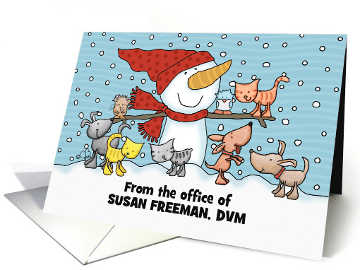 Snowman Small Animals Customizable Merry Christmas from... (1321422)