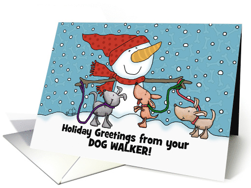 Personalized from Dog Walker Snowman Dogs on Leashes... (1324078)
