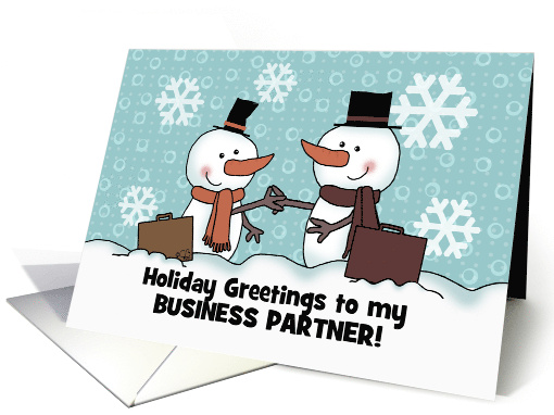 Personalized for Business Partner Handshaking Snowmen... (1324106)