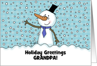 Elder Snowman Merry Christmas to Grandpa Grandfather card