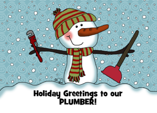 Snowman Plumber Customizable Merry Christmas to a Plumber