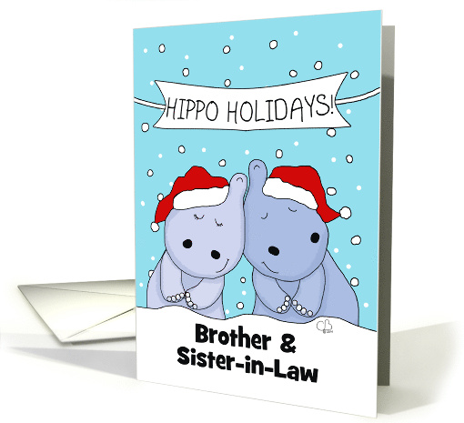 Hippo Holidays Two Hippos in Snow Merry Christmas for... (1335062)
