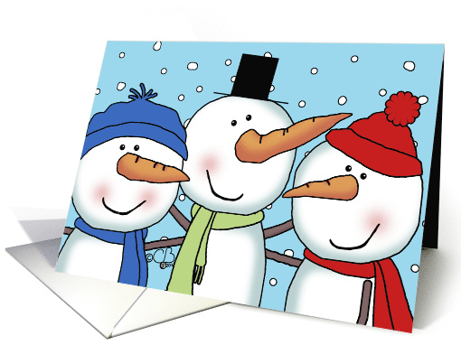 Three Snowmen Friends Merry Christmas card (1341840)