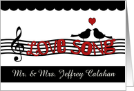 Love Song-Customizable Names Congratulations on Your Marriage card