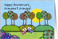 Happy Anniversary to Grandma and Grandpa-Whimsical Dogs and Trees card