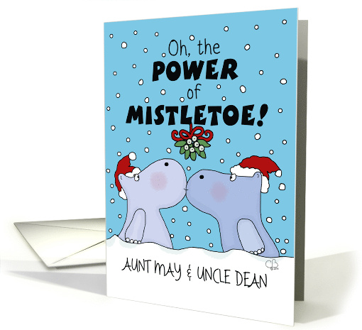 Hippos Under Mistletoe Customizable Names Christmas for... (1348350)