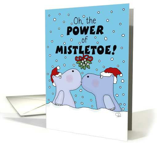Hippos Under Mistletoe Merry Christmas card (1348356)