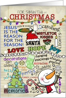 Christmas Notes Memories Customizable Name Christmas for Samantha card