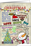Christmas Notes Memories Customizable Christmas to Grandparents card