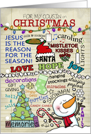Christmas Notes Memories Customizable Merry Christmas For Cousin card