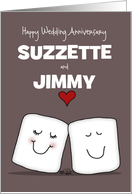 Marshmallows in Love-Customized Anniversary to Couple Name Specific card