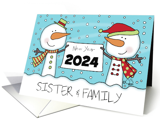 Snowmen with Sign Customizable Happy New Year 2024... (1350406)