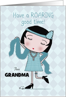 Young Flapper 1920s Girl-Roaring Good Time-Birthday for Grandma card