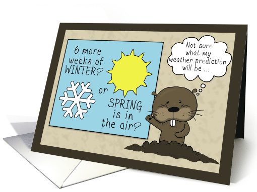 Birthday on Groundhog Day Groundhog Meteorologist card (1355630)