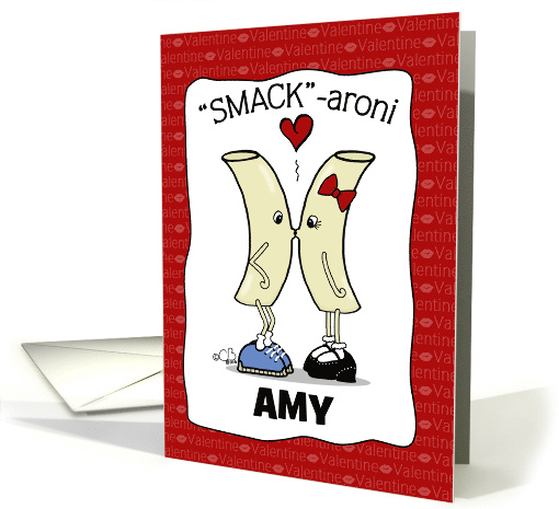 Personalized Valentine's Day Amy Smack aroni Kissing... (1359942)