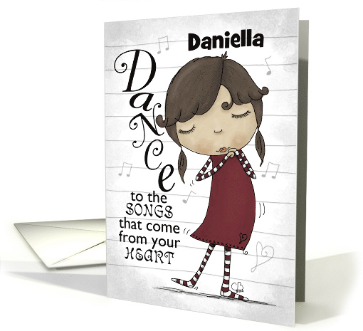 Young Dancing Girl-Customizable Name-Happy Birthday for Daniella card