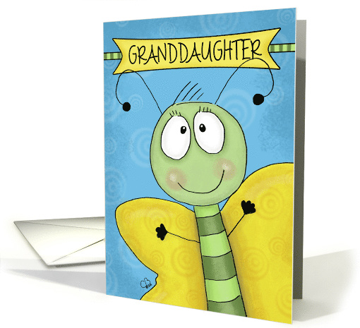 Customizable Happy Birthday for Granddaughter- Cute Butterfly card