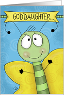 Customizable Happy Birthday for Goddaughter- Cute Butterfly card