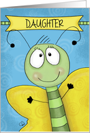 Customizable Happy Birthday for Daughter- Cute Butterfly card